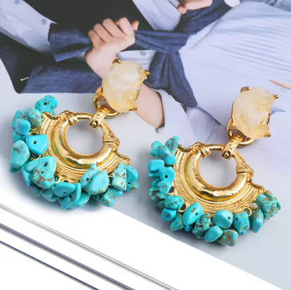 Aurora Turquoise Coral Earring