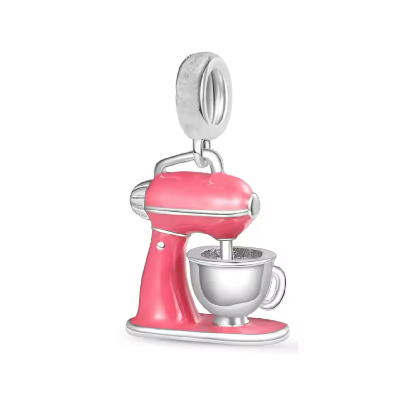 Pink Enamel Mixer Pendant