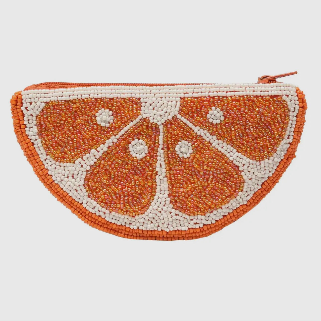 Orange Beaded Coin Purse