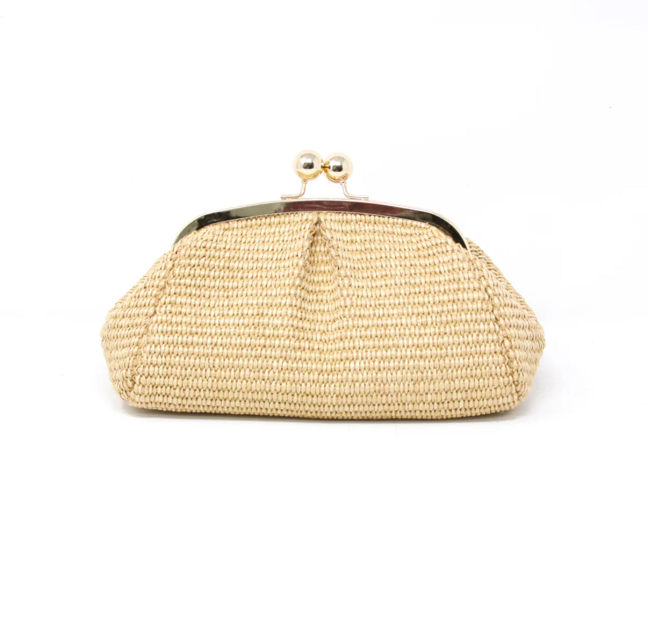 Arden Beige Raffia Clutch