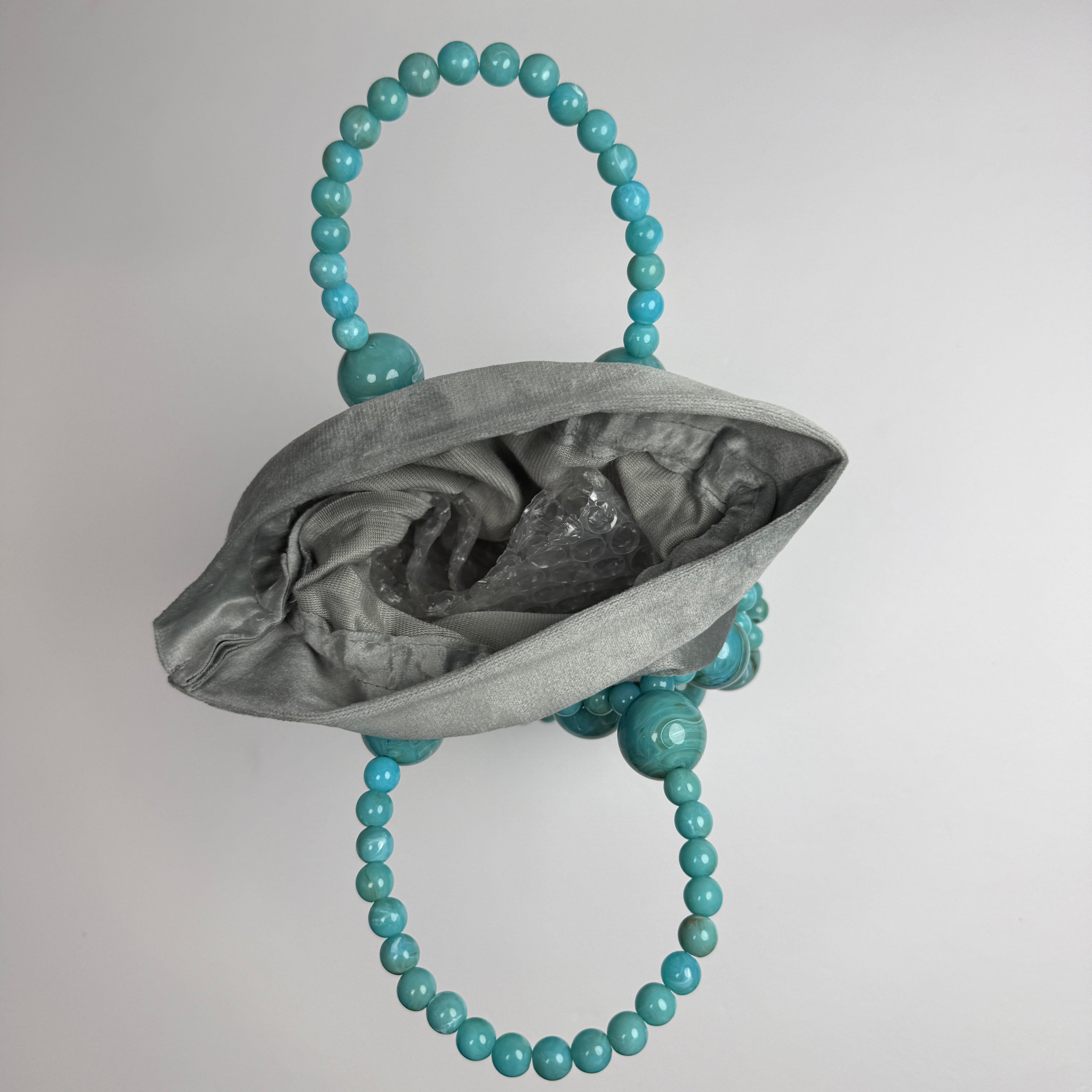 Gemma Turquoise Acrylic Beaded Tote