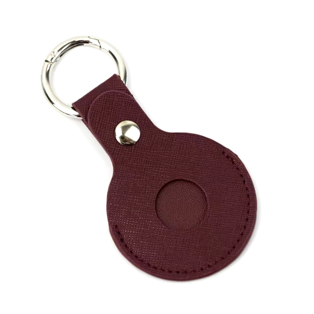 Marsala Saffiano Leather Apple Air Tag Cover