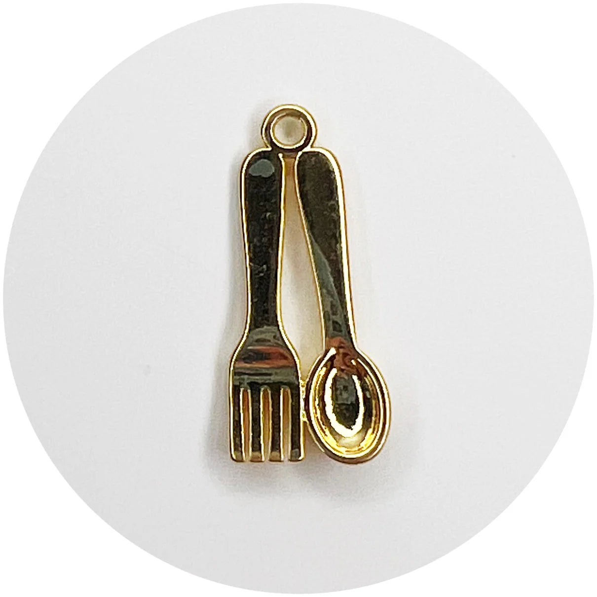 Gold Fork and Spoon Pendant