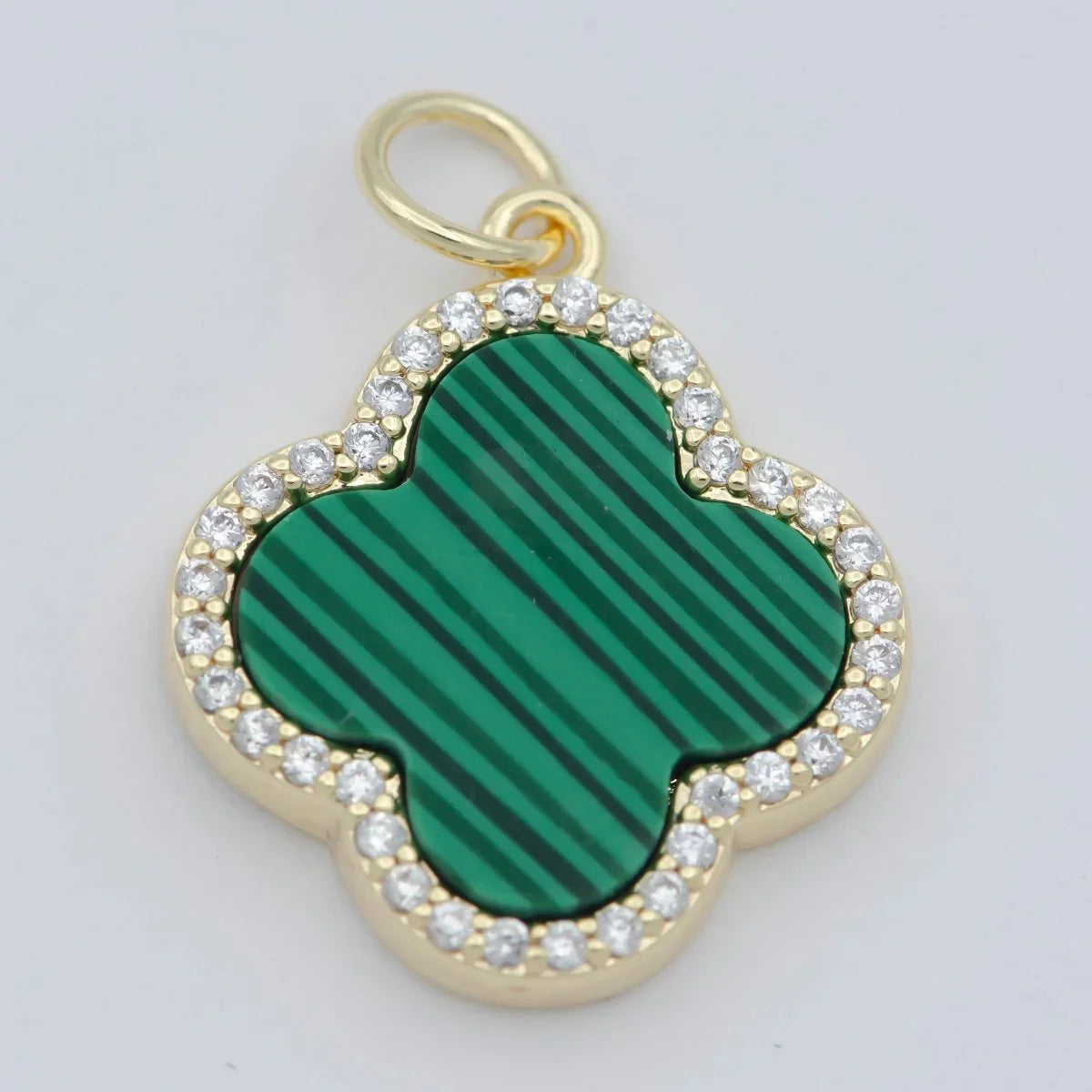 Green Malachite Clover Pendant