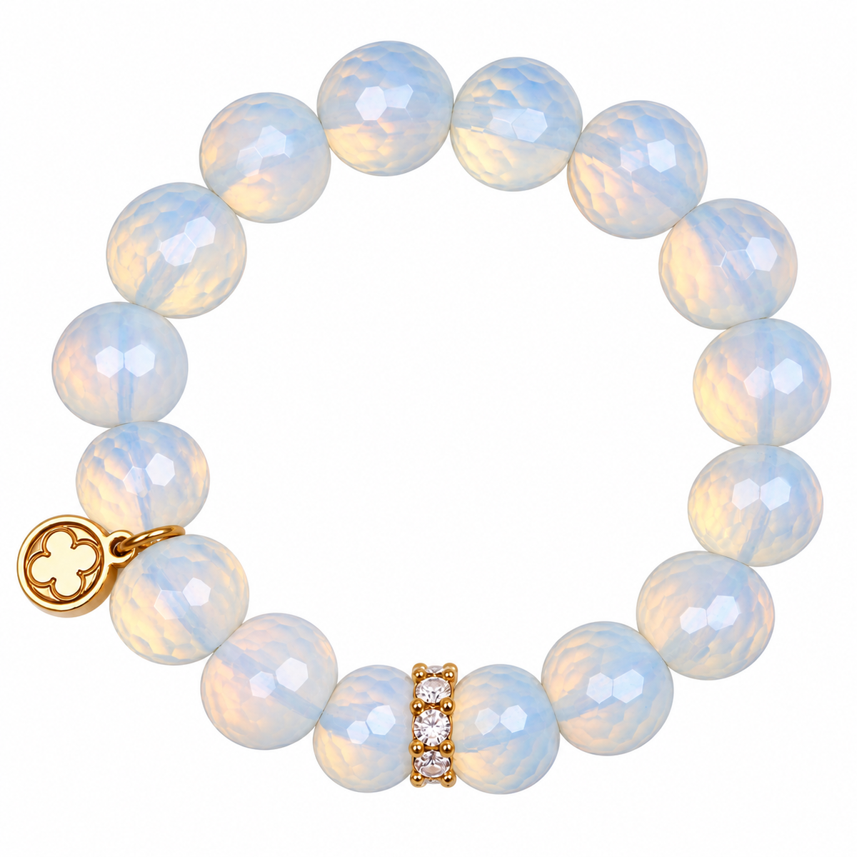 Opalite with Gold Pavé Bubble Spacer