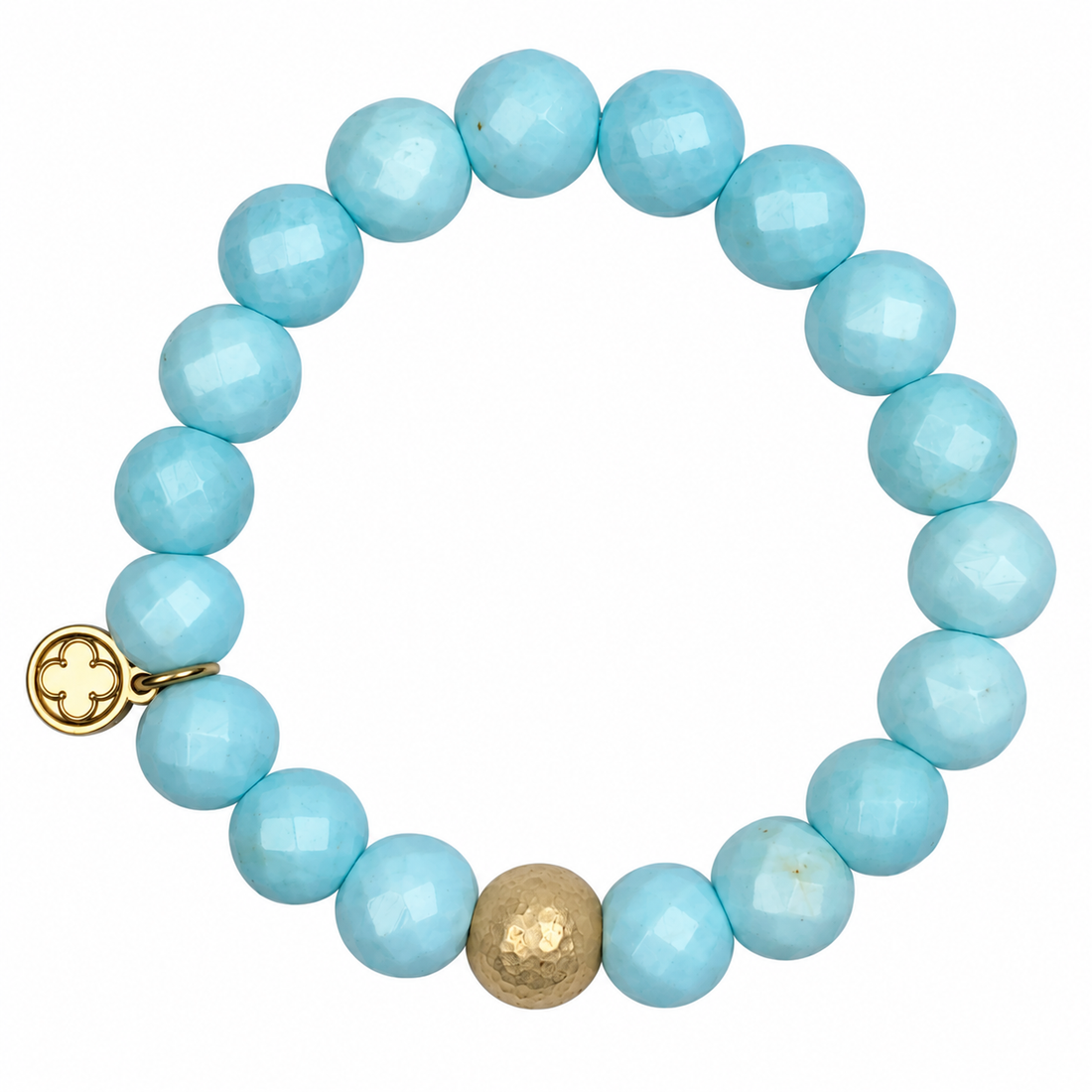 Light Turquoise Magnesite with Hammered Gold Accent