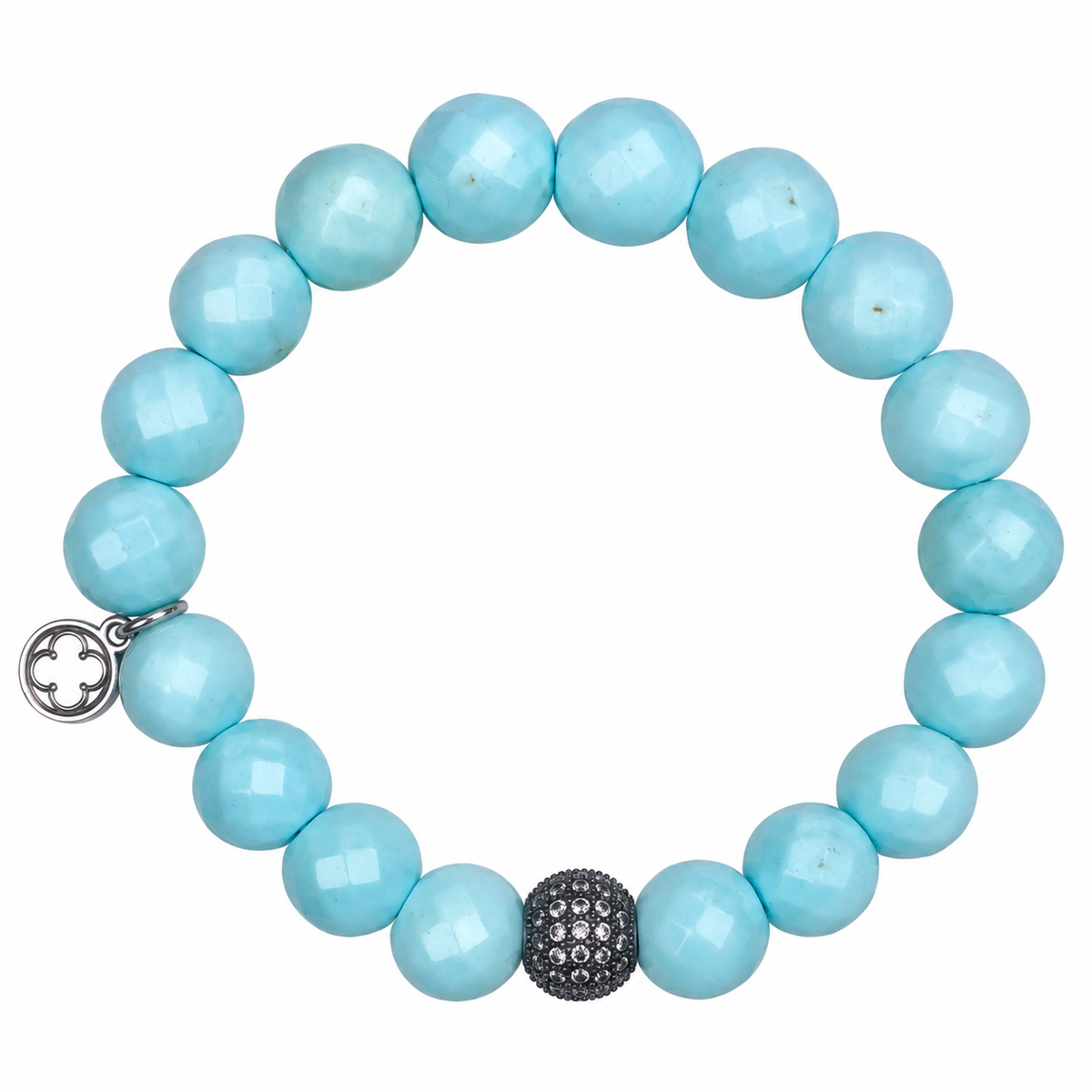 Light Turquoise Magnesite with Micro Pavé Gunmetal