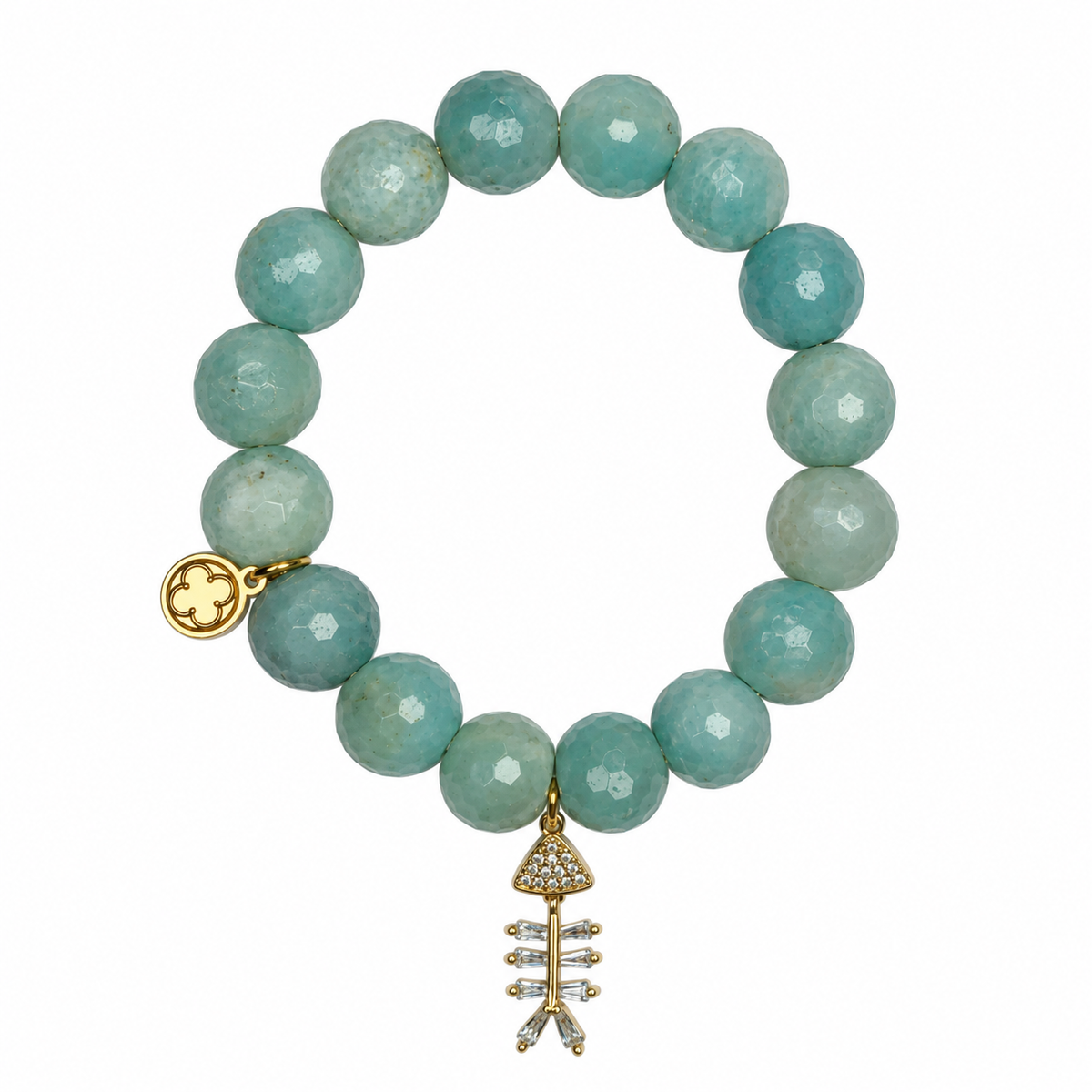 Icy Frosted Jade with Pavé Fishbone Pendant