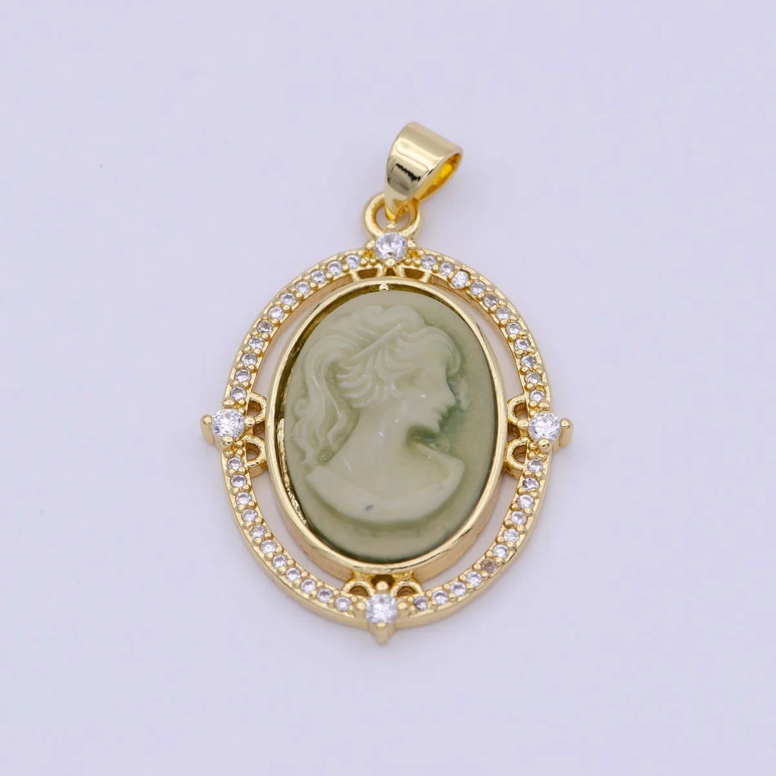 Green Cameo Pendant