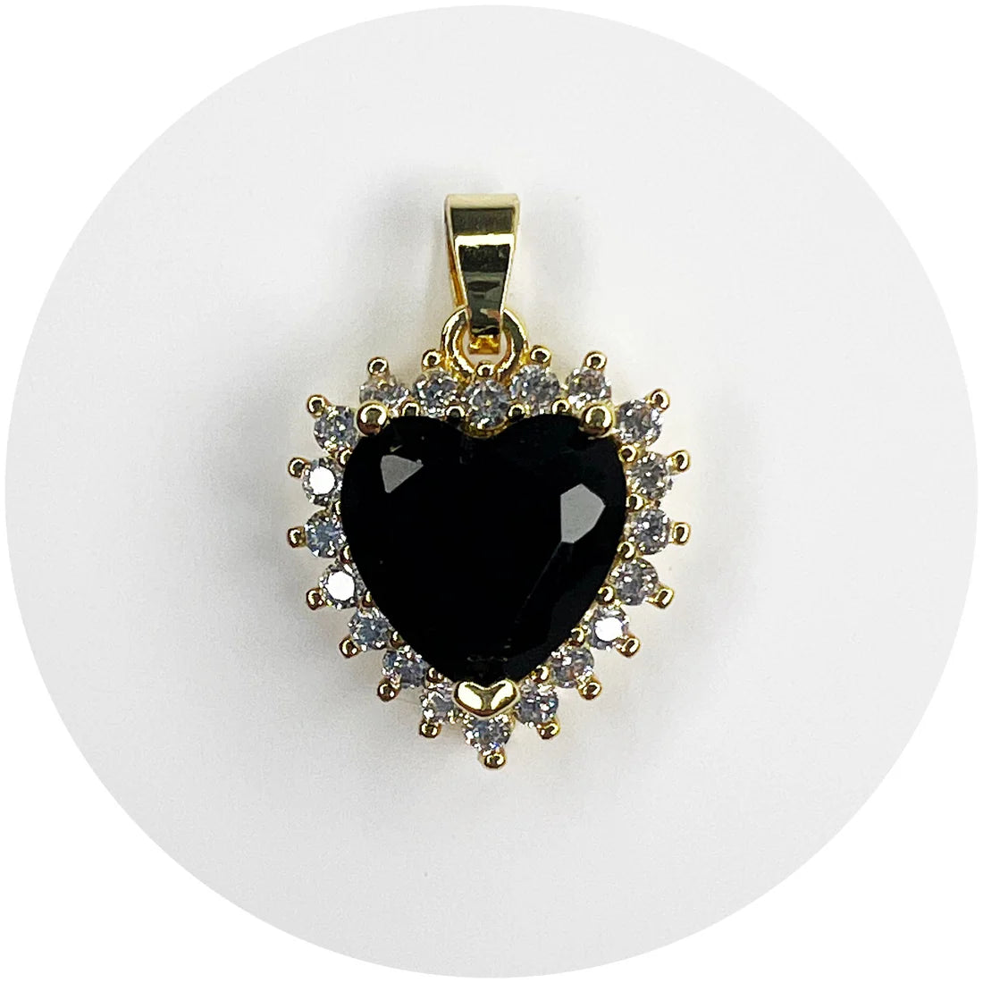 Black Pavé Heart Pendant