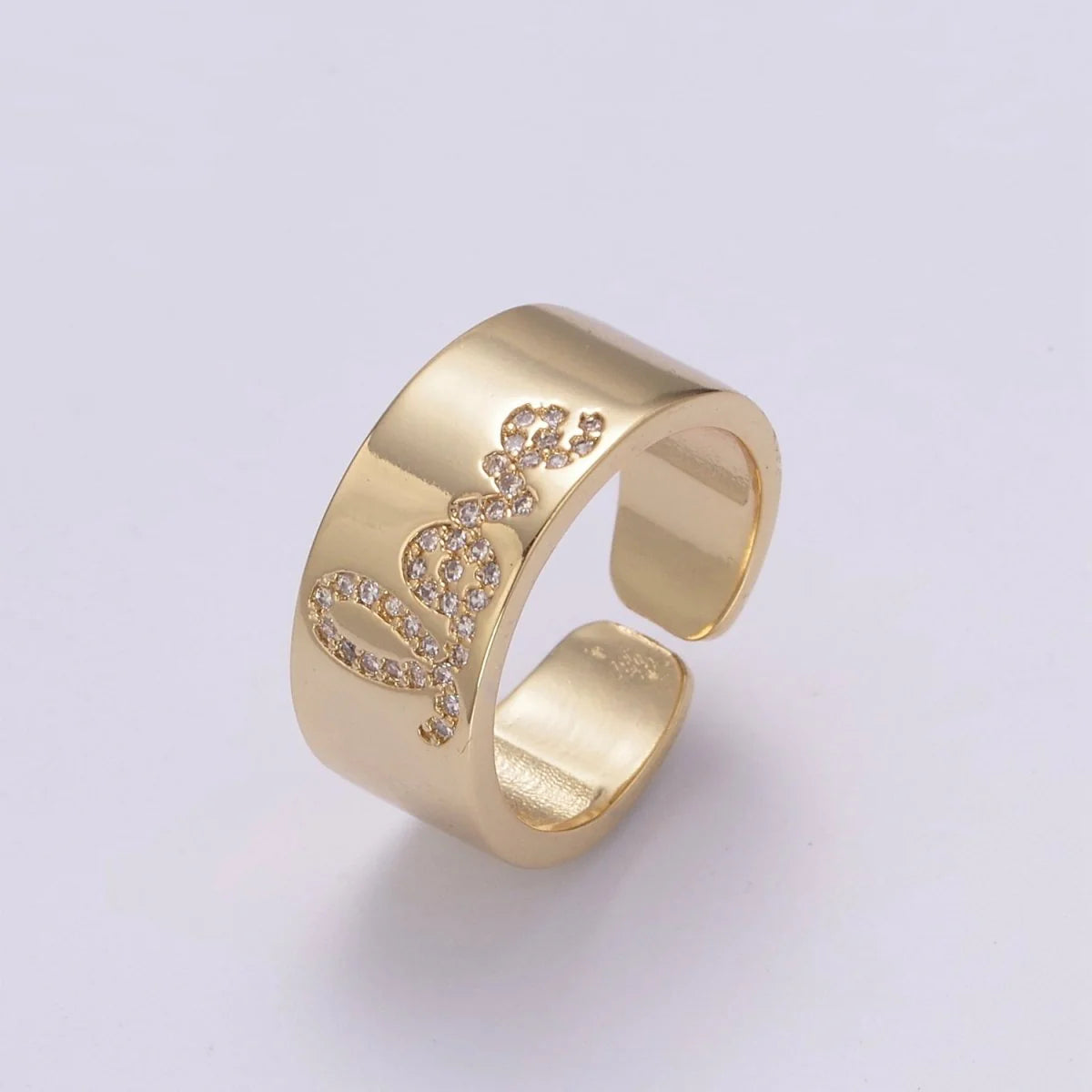 Love Cursive Pavé Ring