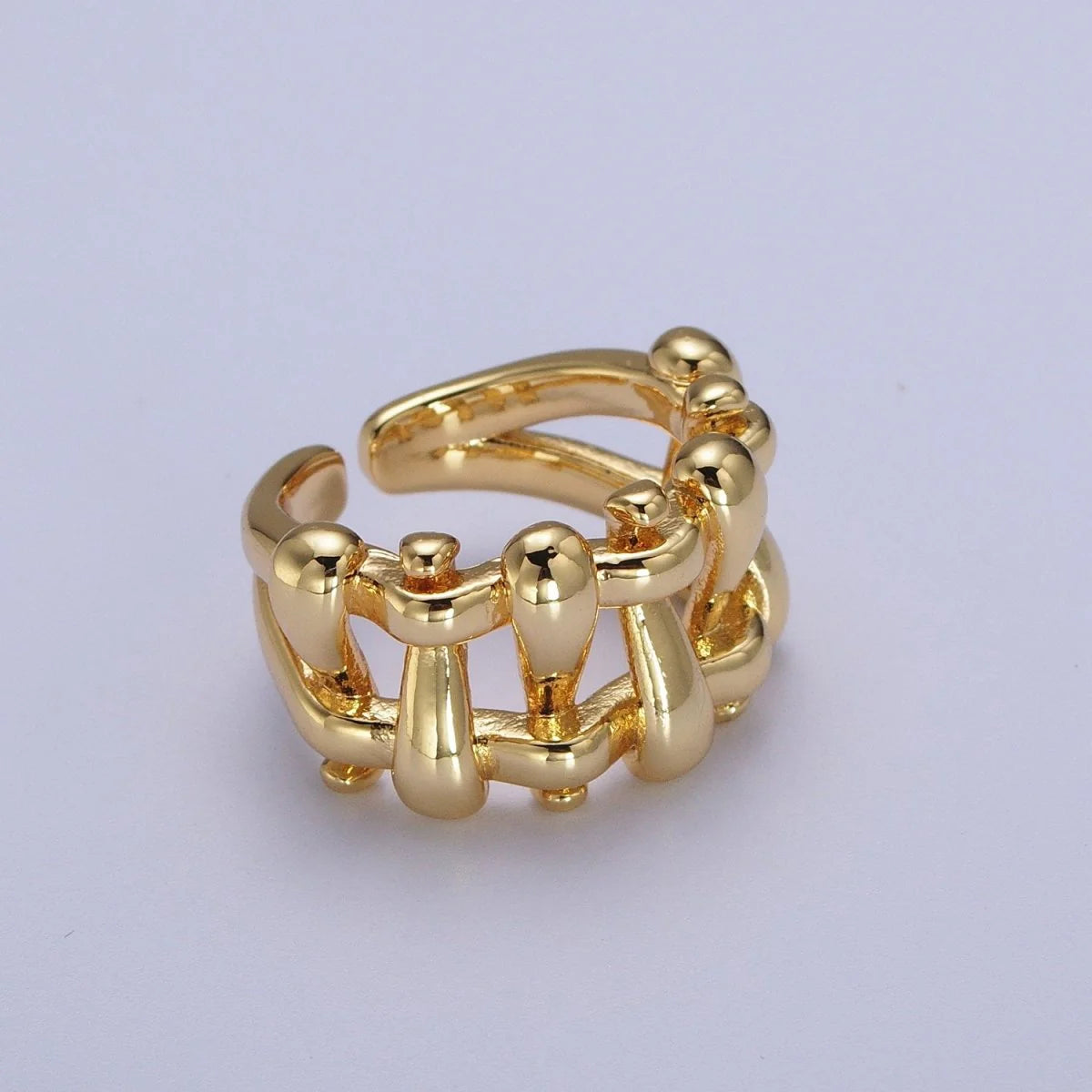 Basketweave Gold Ring