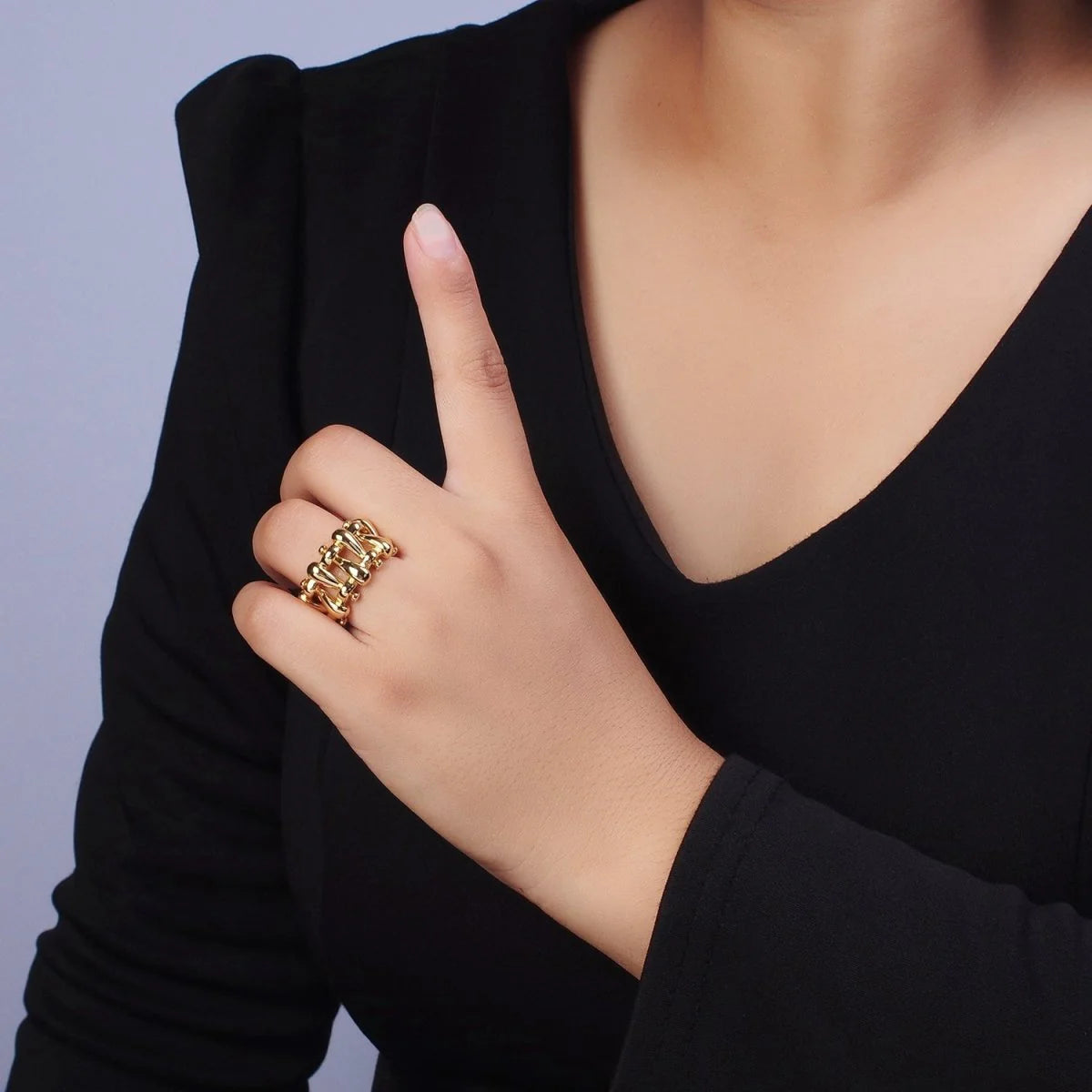 Basketweave Gold Ring