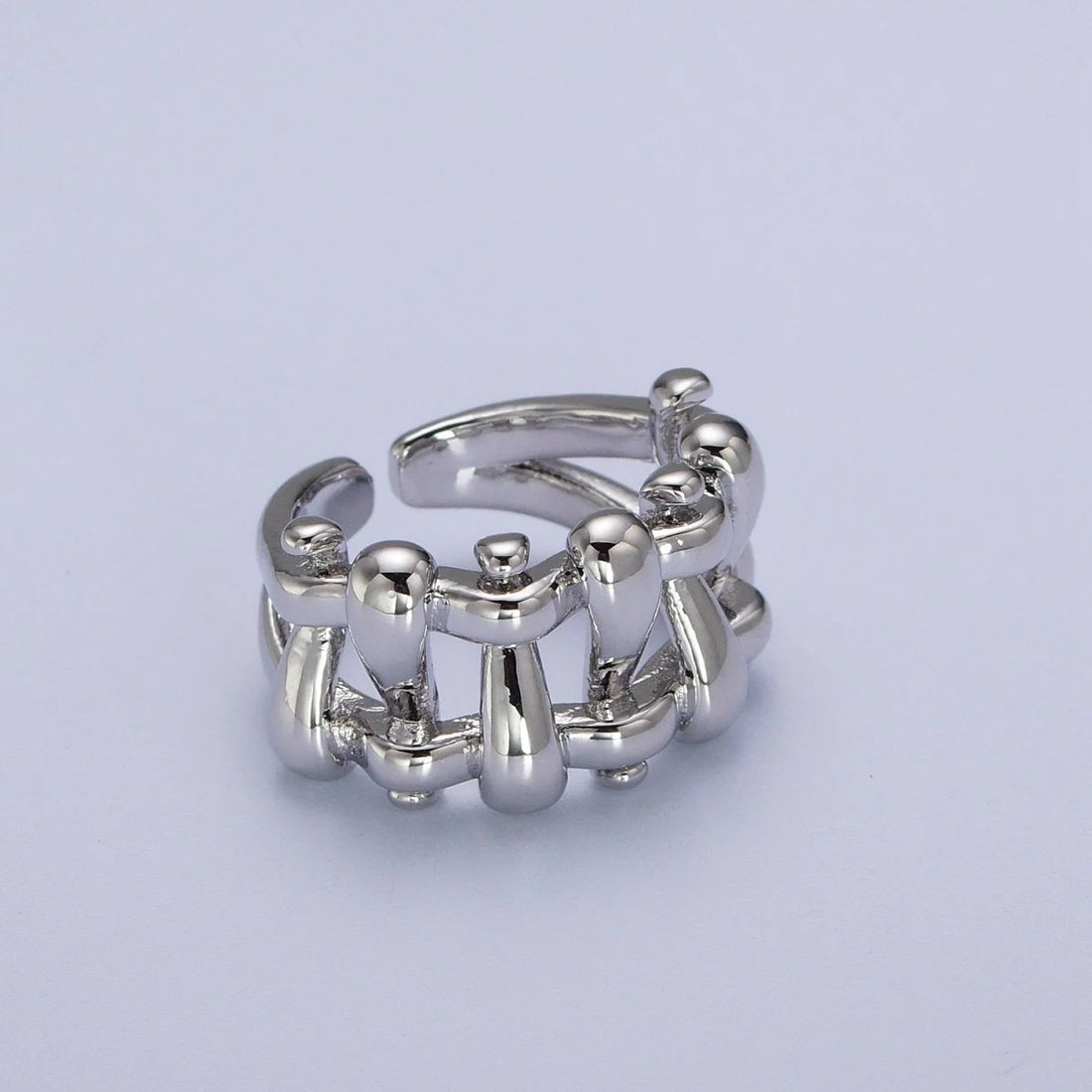 Basketweave Silver Ring