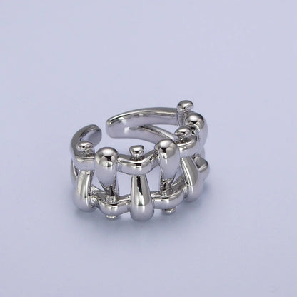 Basketweave Silver Ring