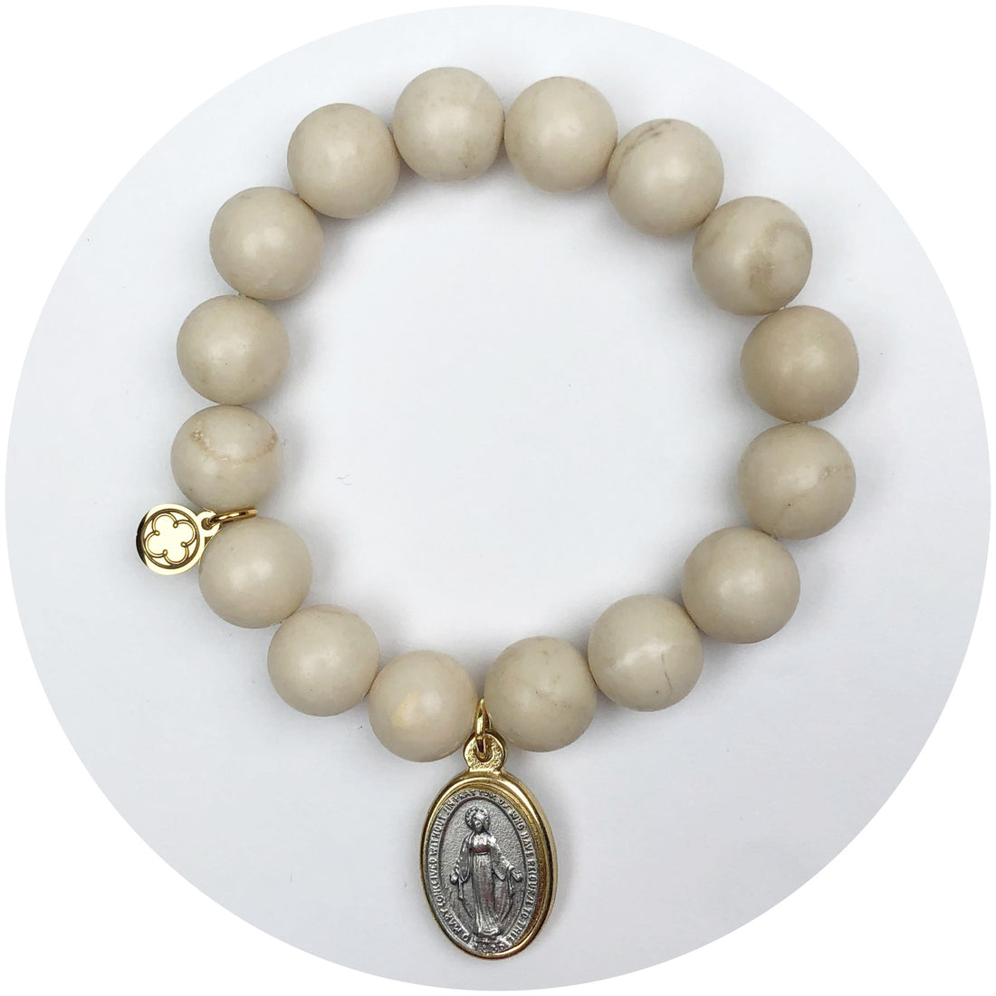 Sand Riverstone With Saint Mary Pendant