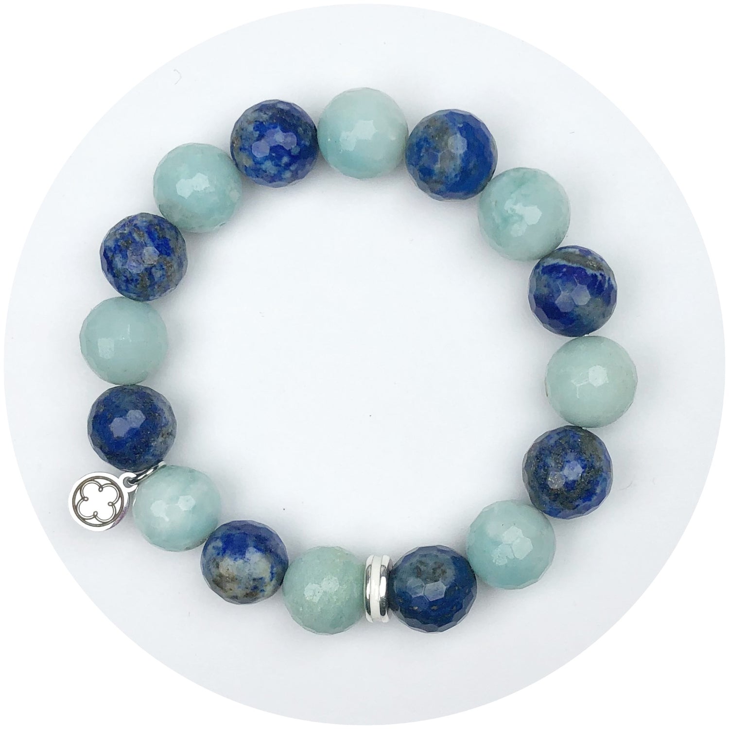 Mixed Coastal Aqua with Silver Spacer