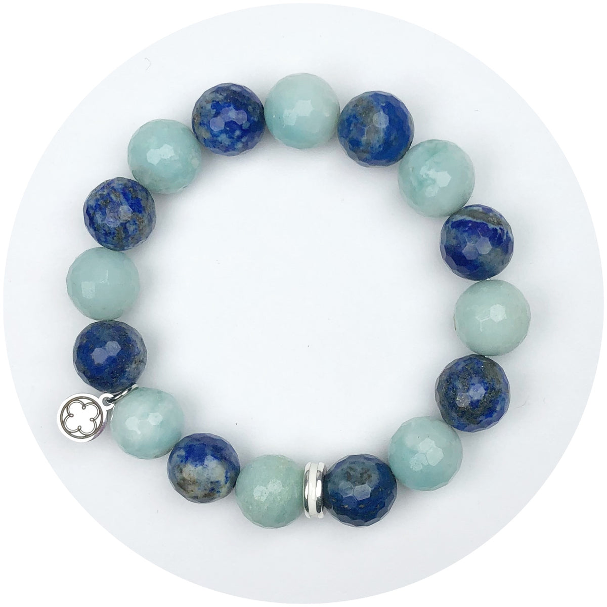 Mixed Coastal Aqua with Silver Spacer