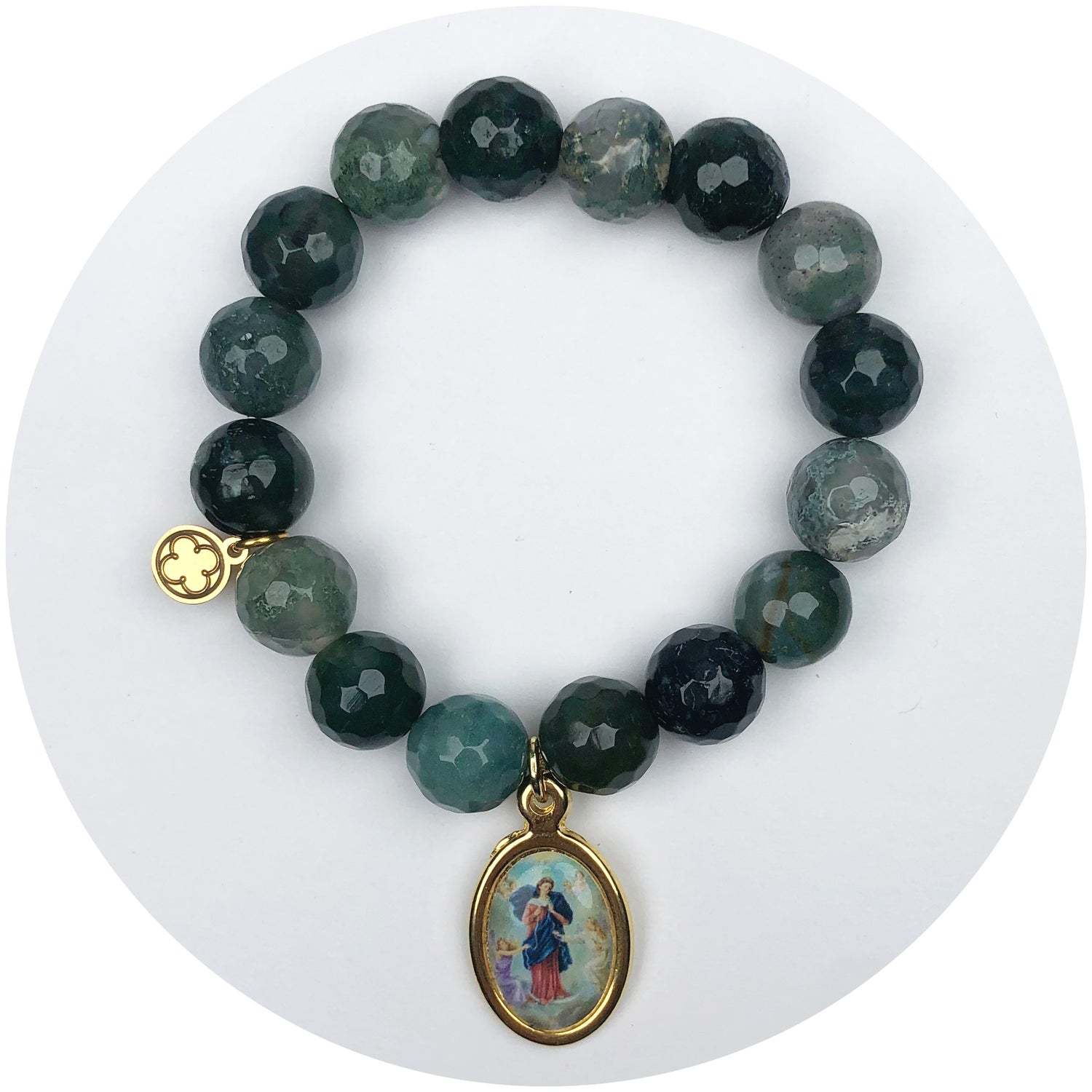 Forest Moss with Guardian Angel Pendant