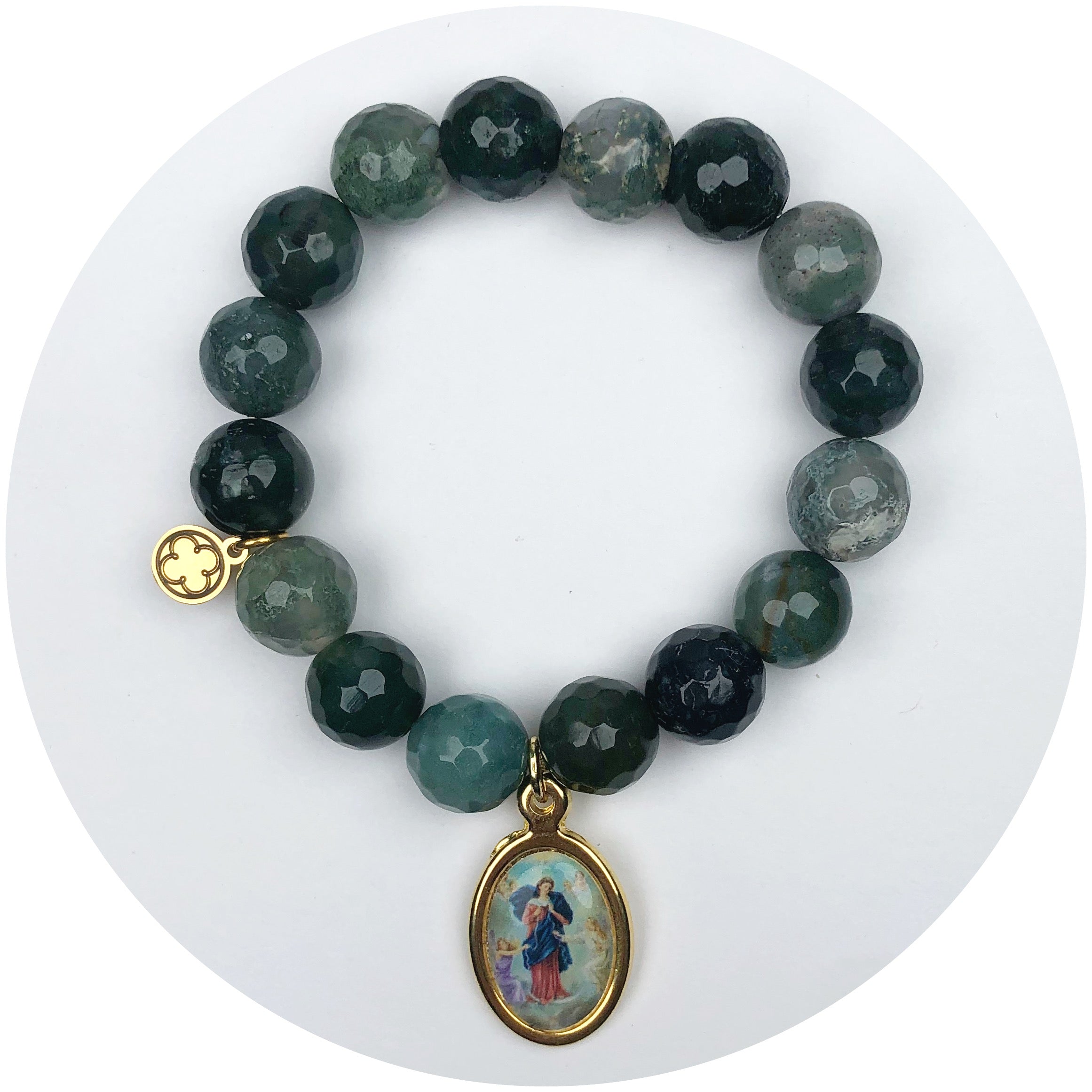 Forest Moss with Guardian Angel Pendant