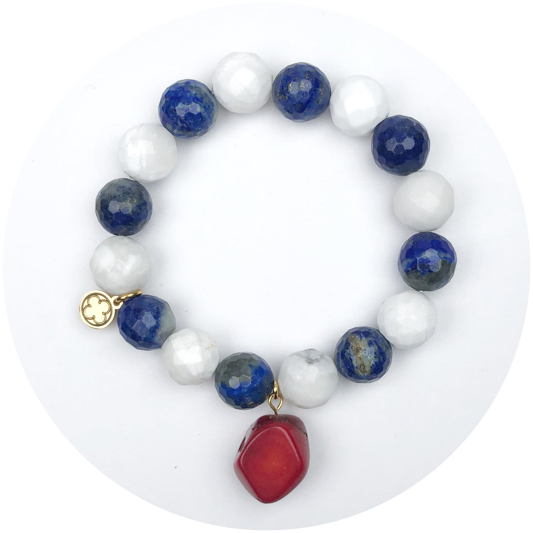 Mixed Marble Azul with Ruby Coral Nugget