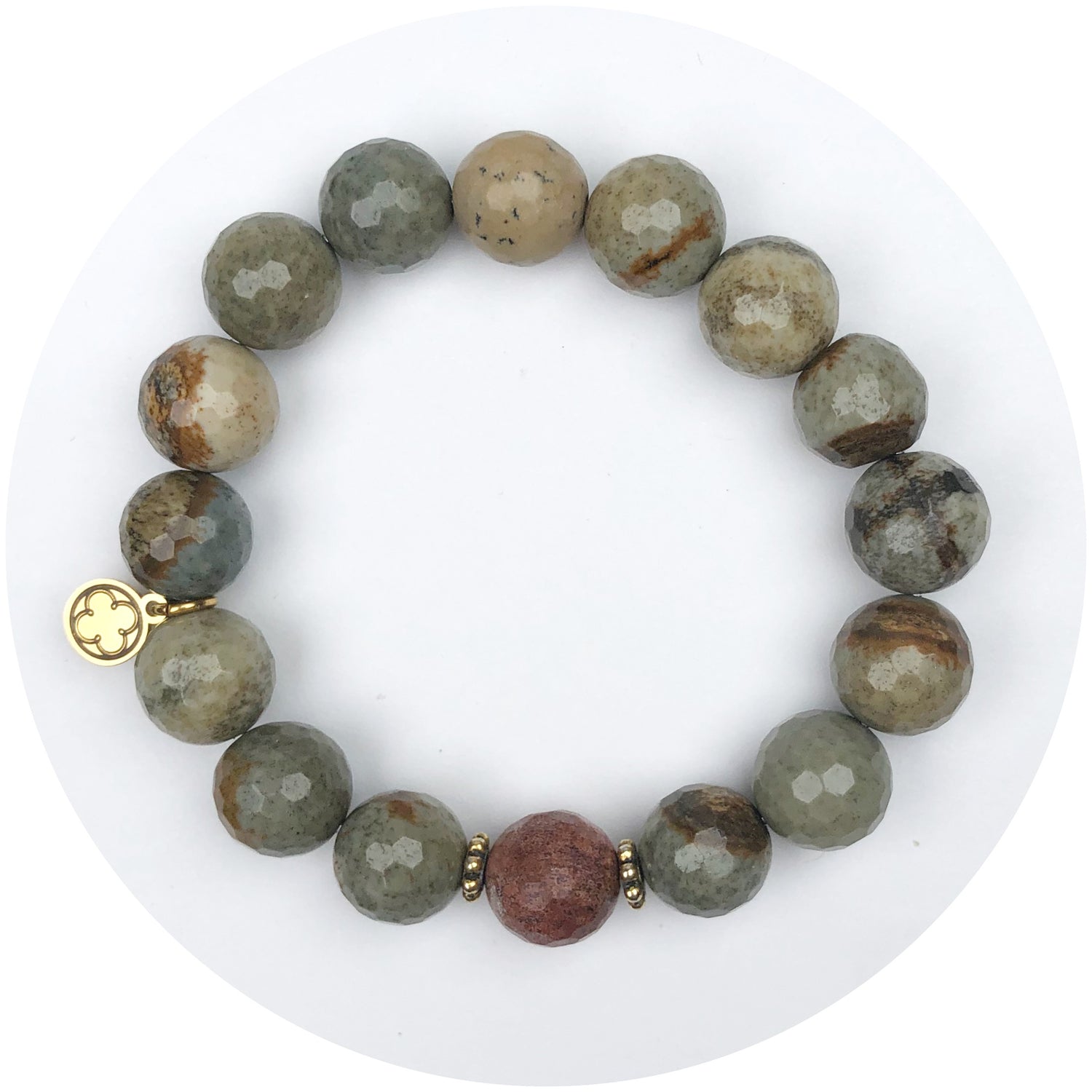 Buttersand Stone and Ruby Stone with Daisies