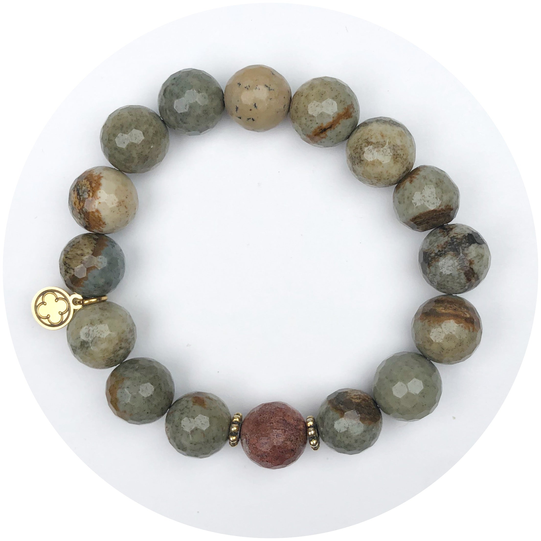 Buttersand Stone and Ruby Stone with Daisies