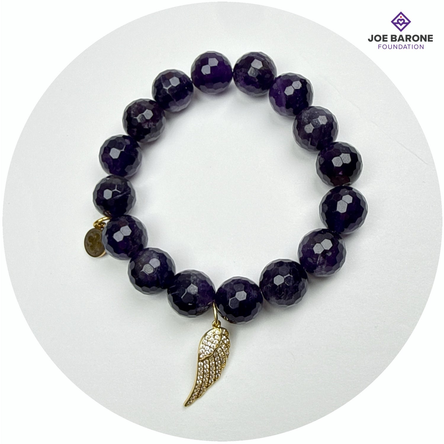 "Joe Barone Foundation" Bracelet with Pavé Angel Wing or Heart Hands Pendant