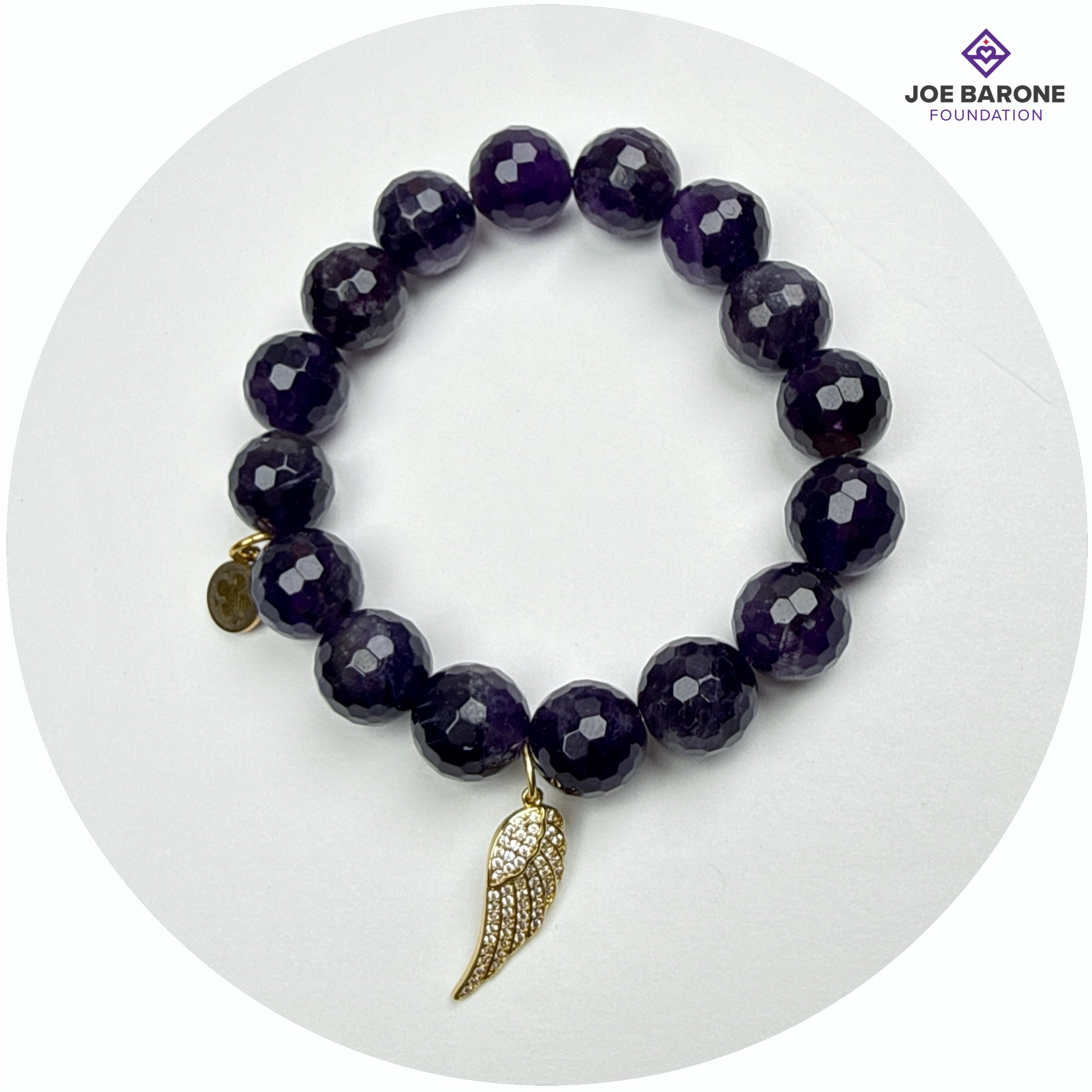 "Joe Barone Foundation" Bracelet with Pavé Angel Wing or Heart Hands Pendant