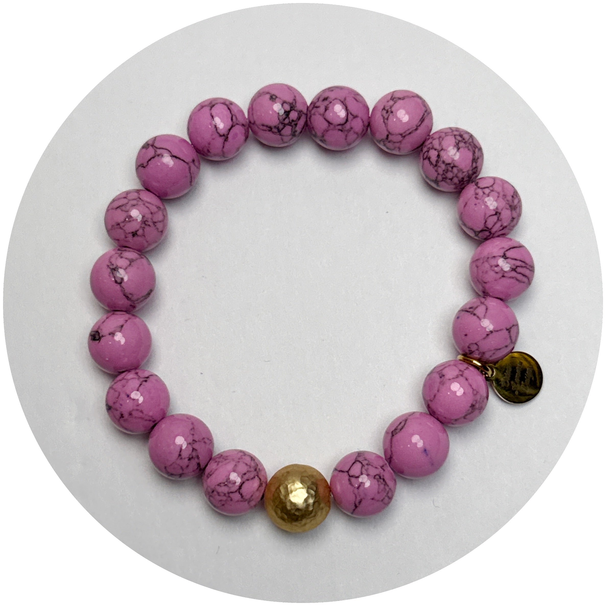 LIMITED EDITION Raspberry Howlite with Turquoise Butterfly Pendant