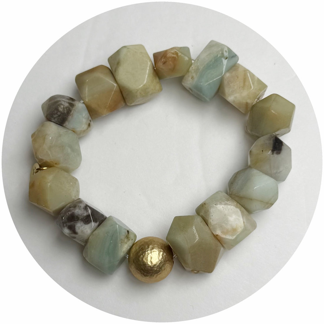 Amazonite Nugget with Hammered Gold Accent