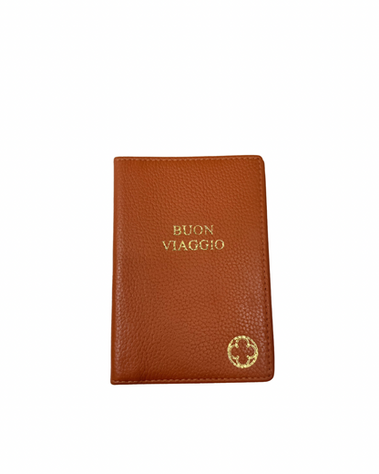 Orange Leather Passport Cover