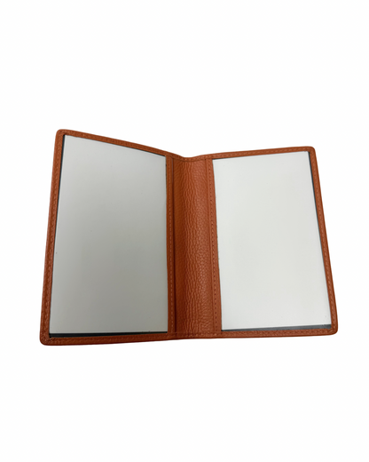 Orange Leather Passport Cover