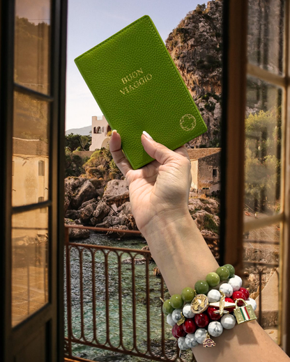 Green Leather Passport Cover
