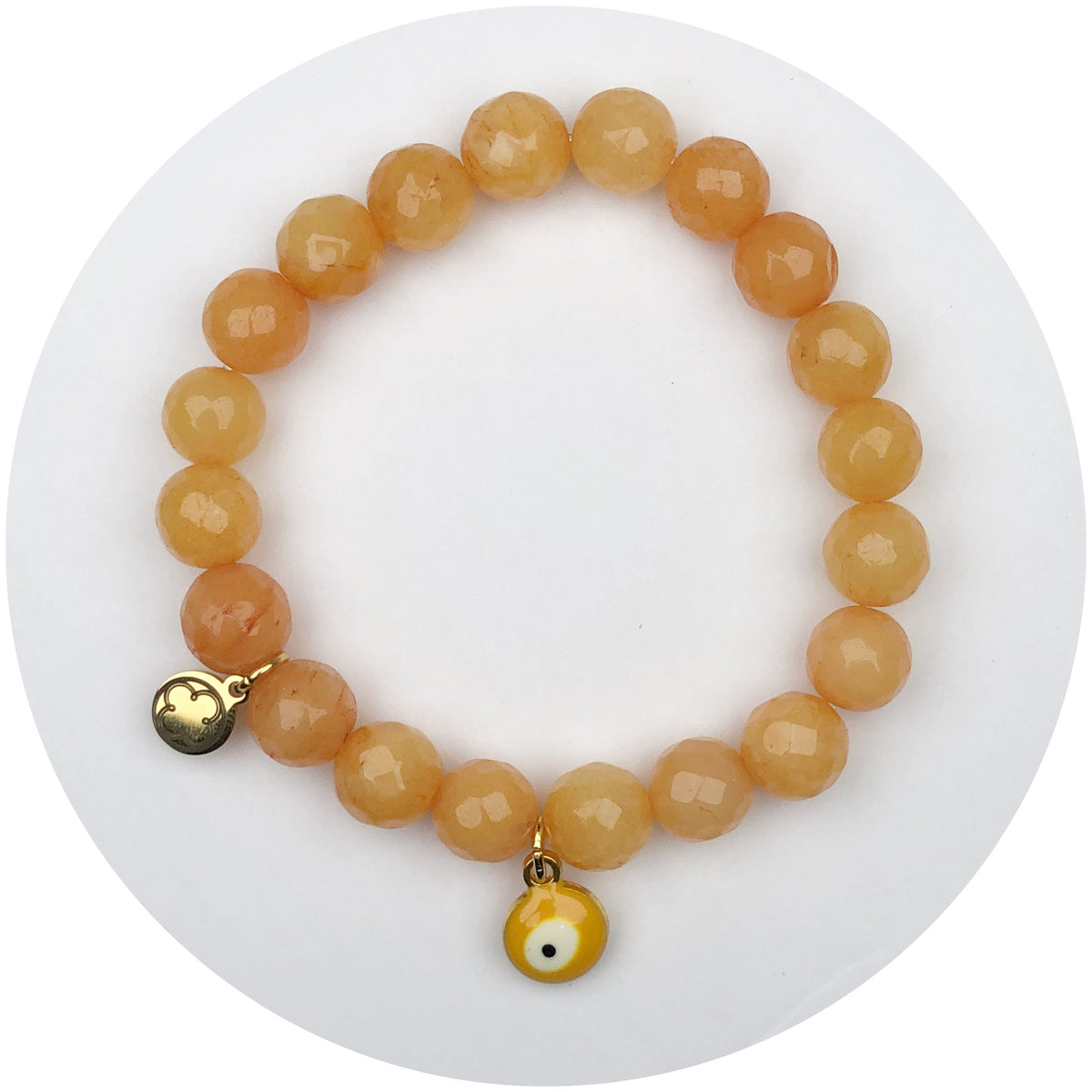 Tangerine Jade with Orange Evil Eye Pendant