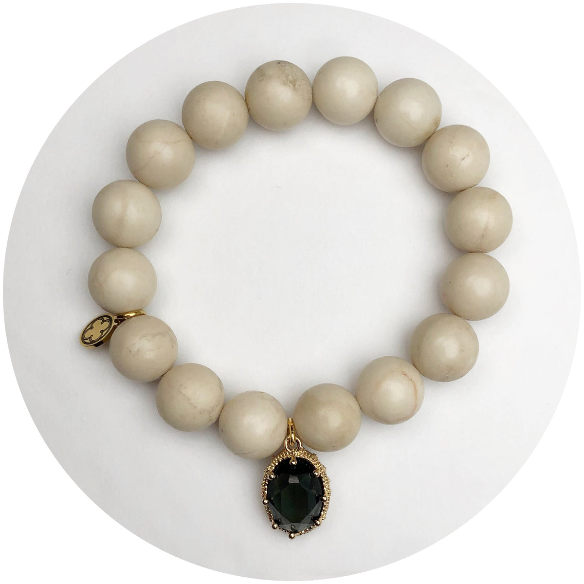Sand Riverstone with Pewter Topaz Pendant