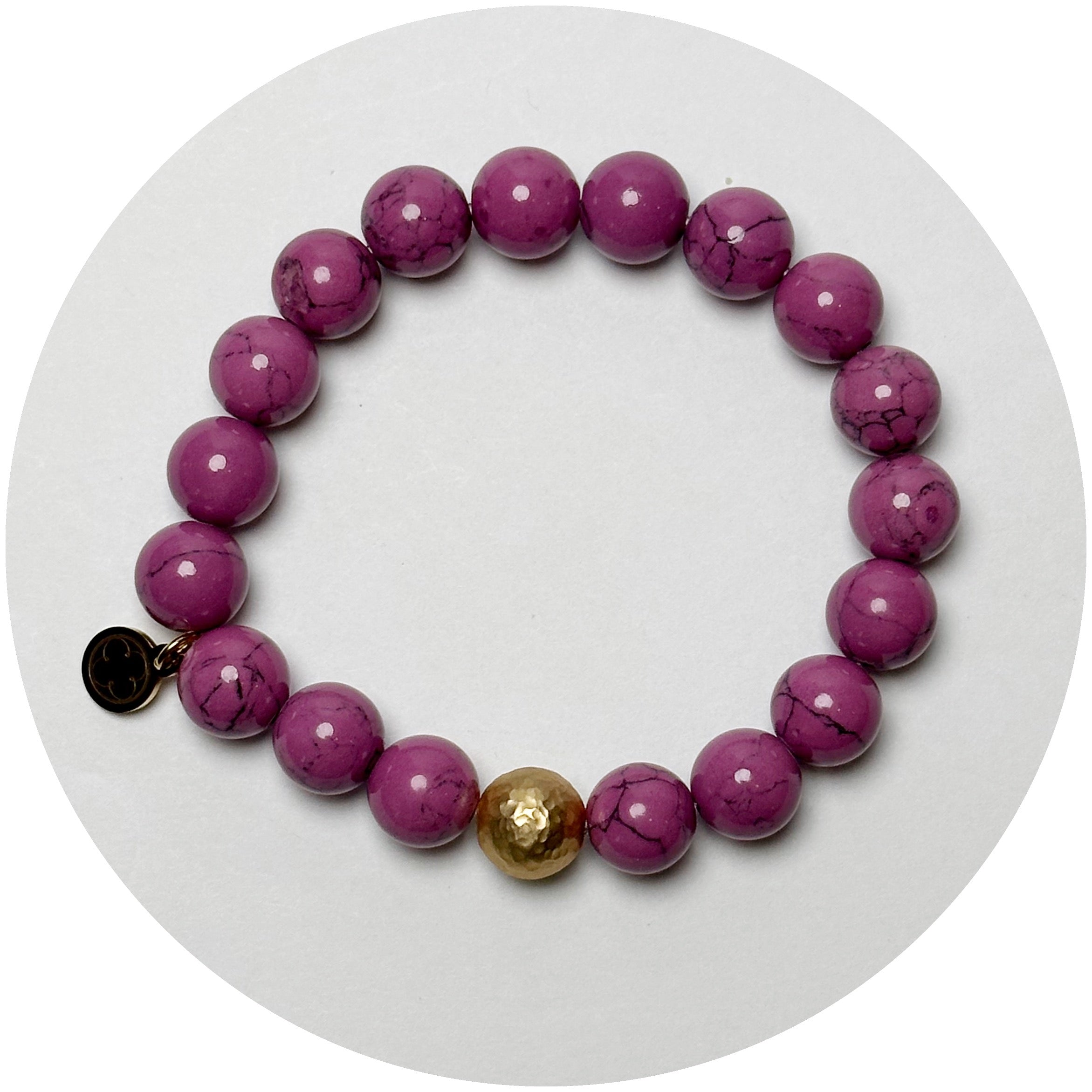 Lepidolite with Hammered Gold Accent