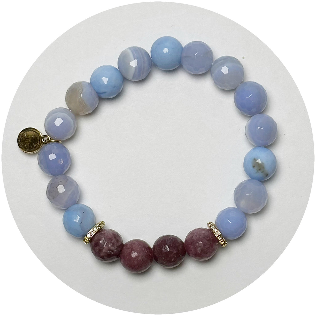 Serenity Blue Agate with Lepidolite Accent