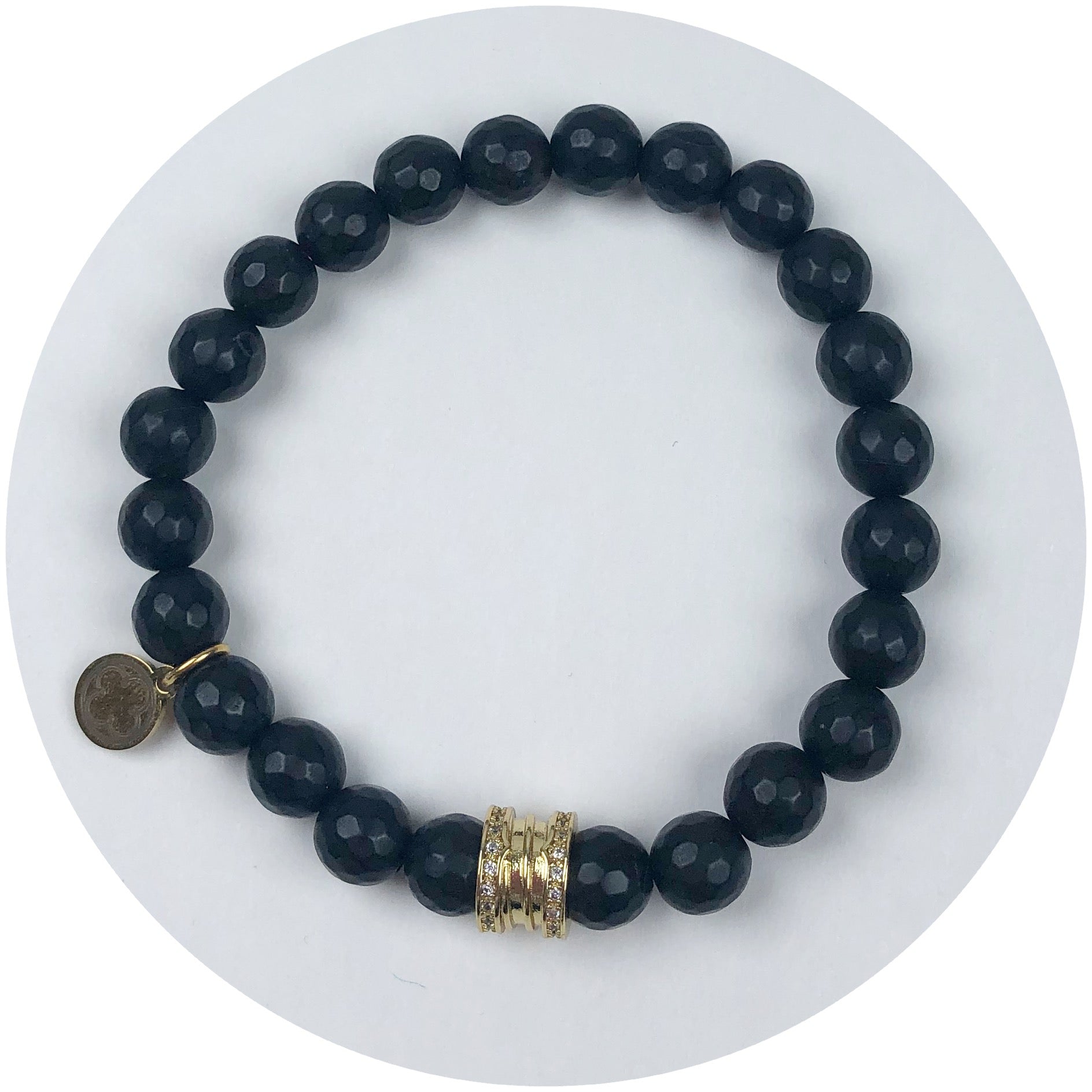 Mens Matte Black Onyx with Pavé Luxe Spacer