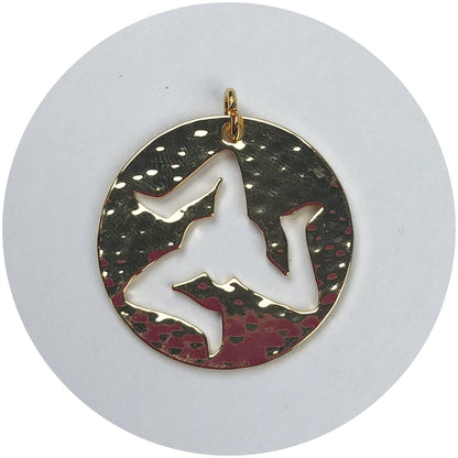 Sicilian Trinacria Small Round Cutout Pendant