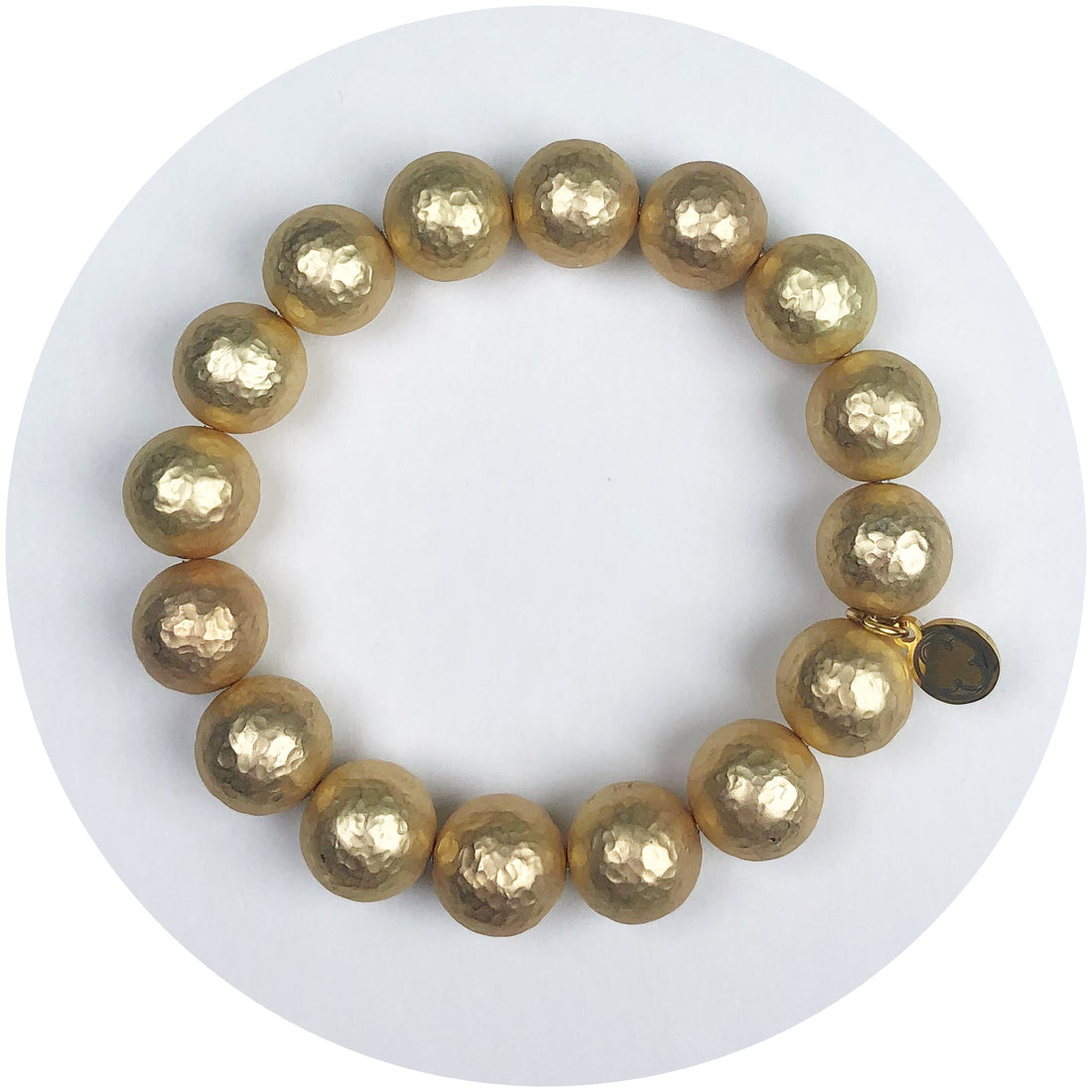 Hammered 22k Gold Plated Brass Bracelet