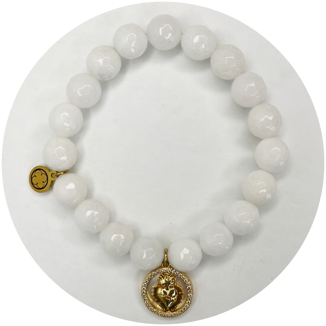 White Jade with Mother of Pearl Sacred Heart