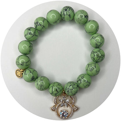 Mint Green Howlite with Taurus Zodiac Pendant