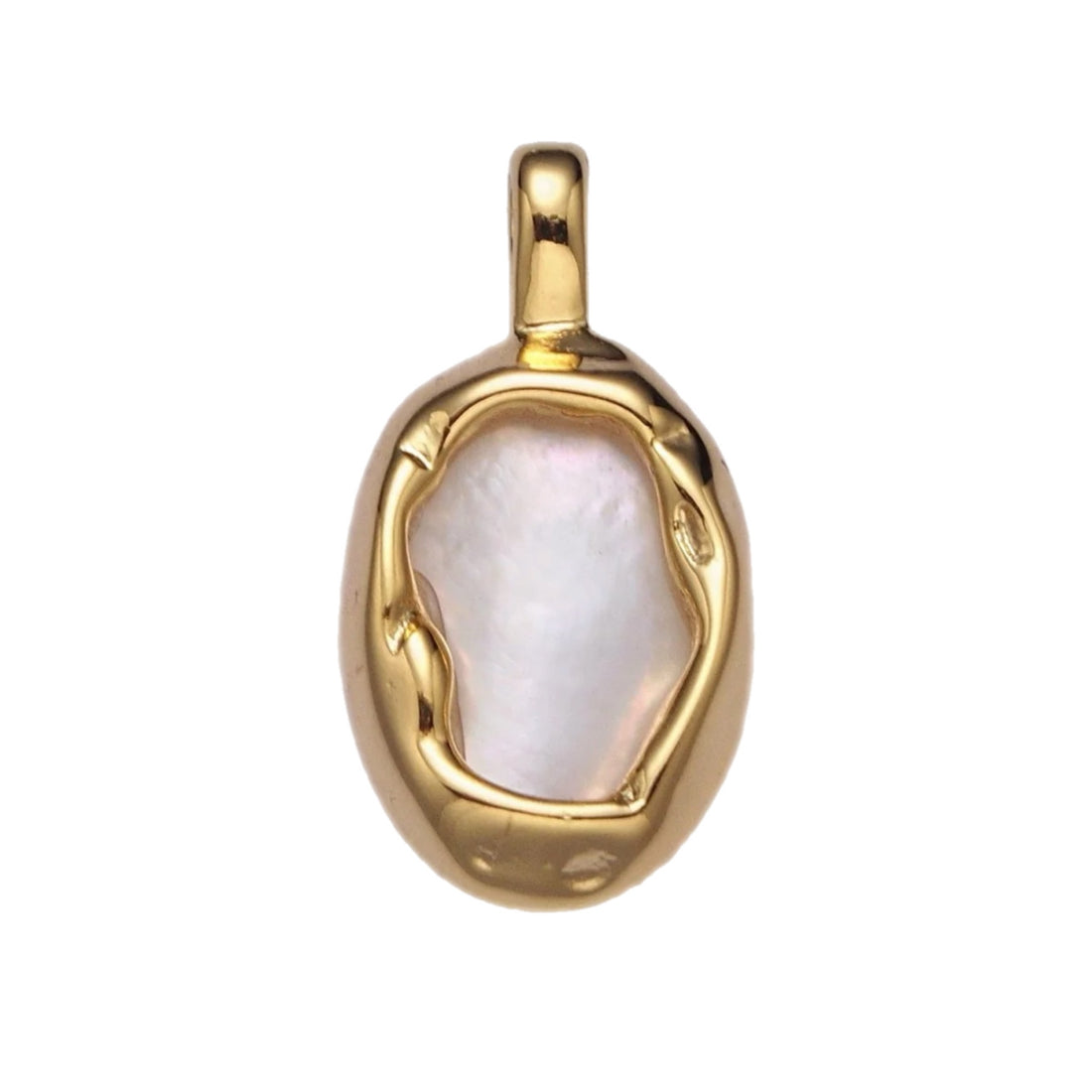 Molten Mother of Pearl Gold Pendant