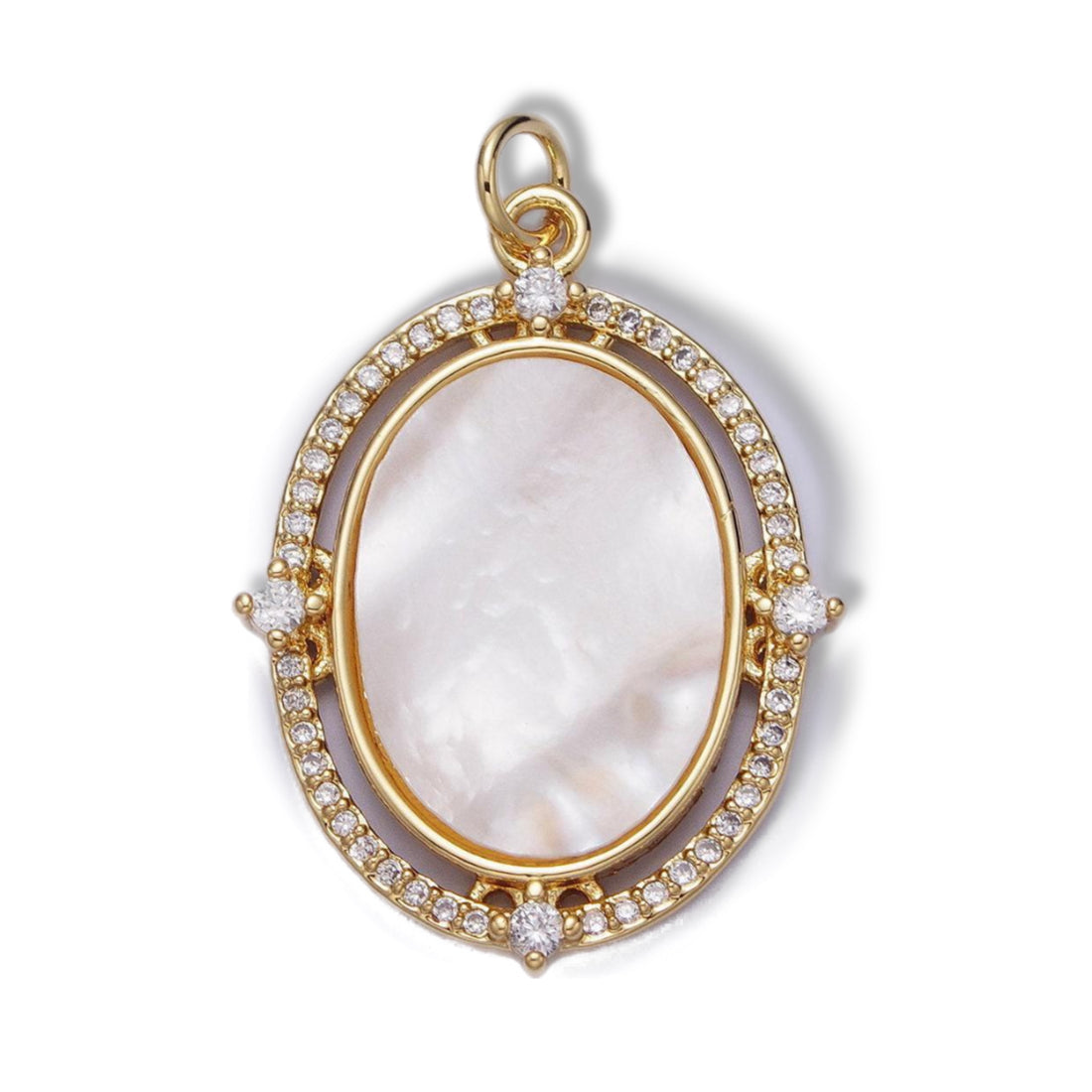 Mother of Pearl Oval Halo Pendant