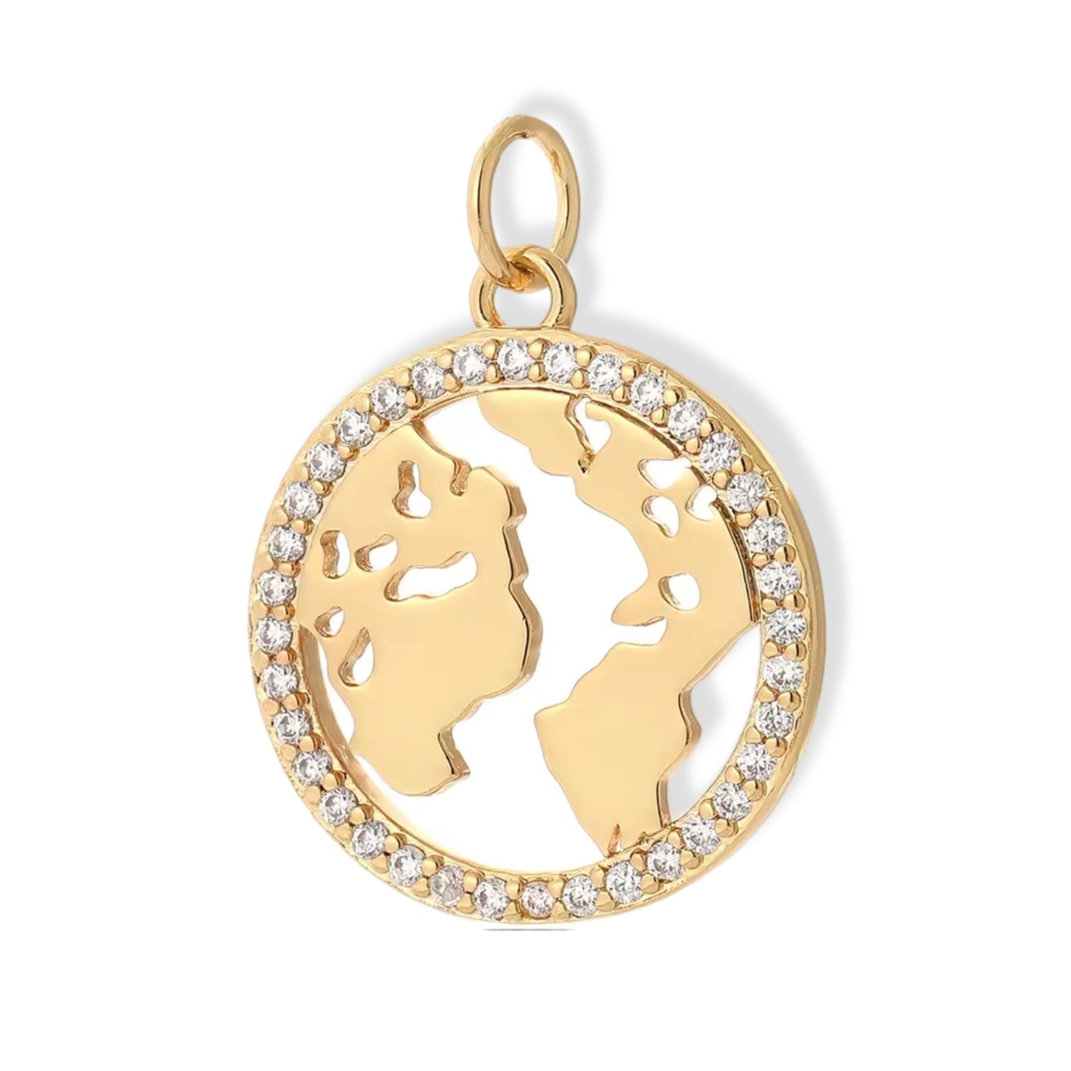 Gold Pavé World Pendant