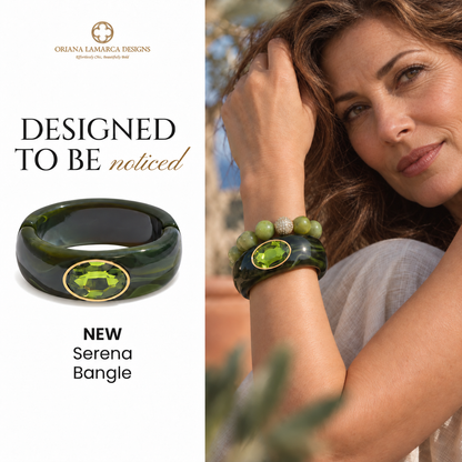 Serena Peridot Acrylic Bangle