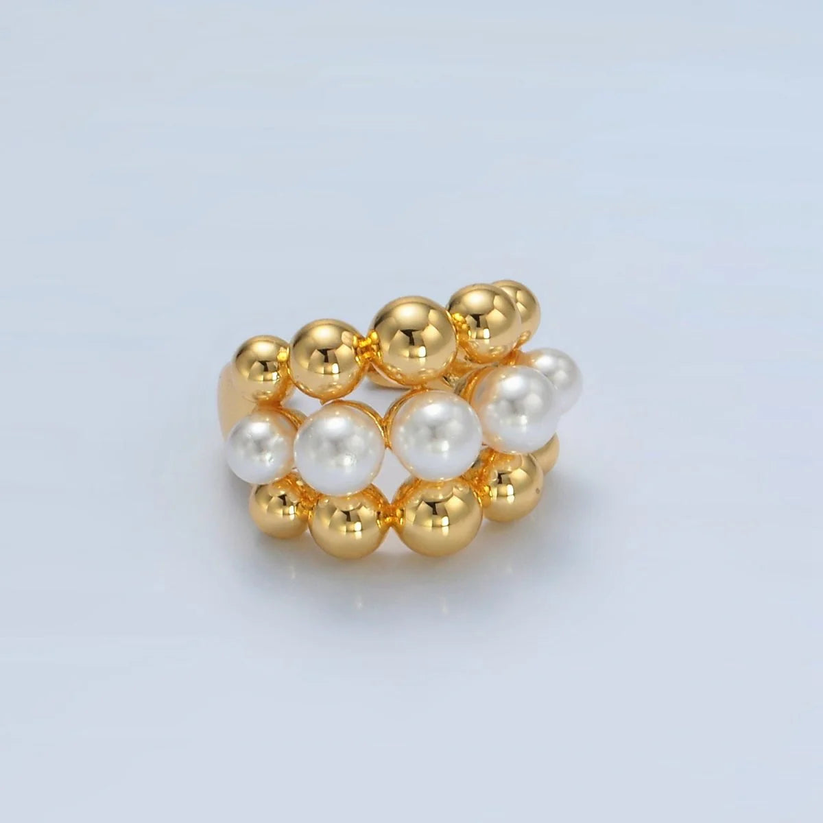 Triple Band Pearl Ring