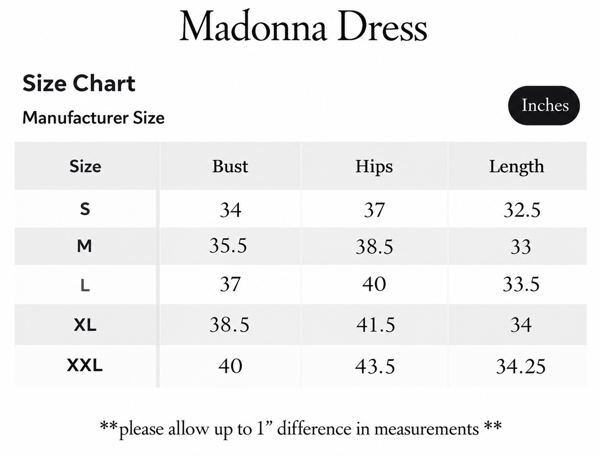 Madonna  Dress by Dolce Vita Chic