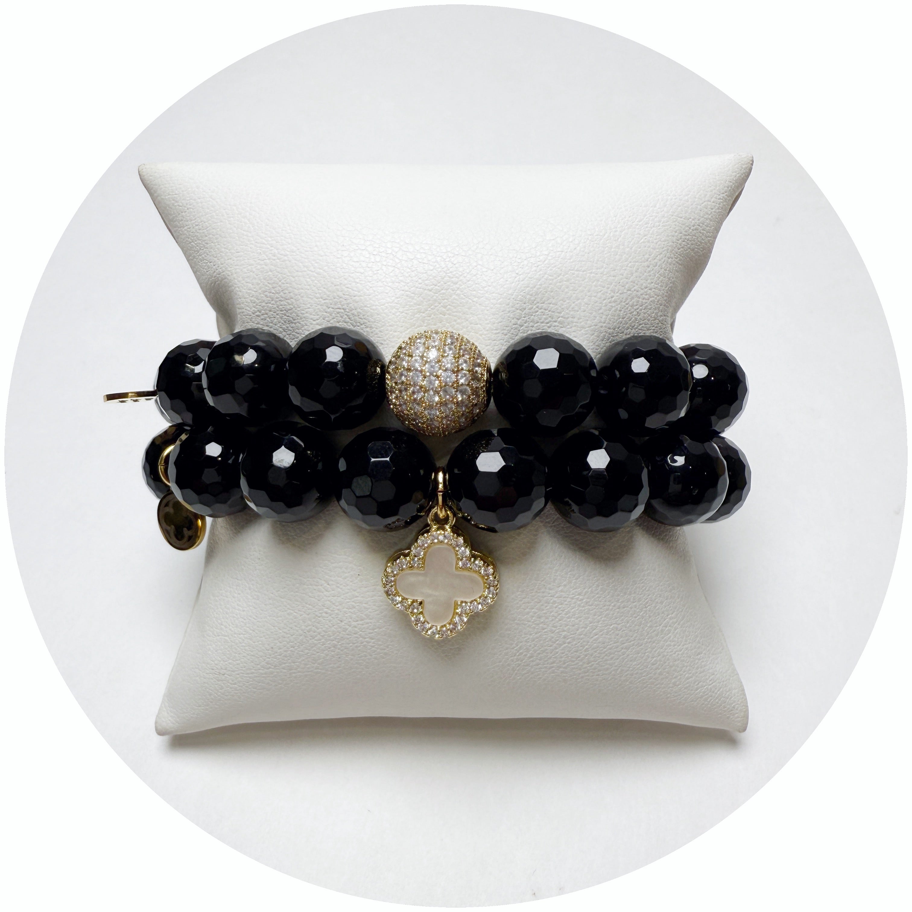 Black Onyx Gold Tone Color Stax